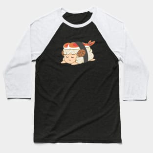 Lazy Sheep Sushi Baseball T-Shirt